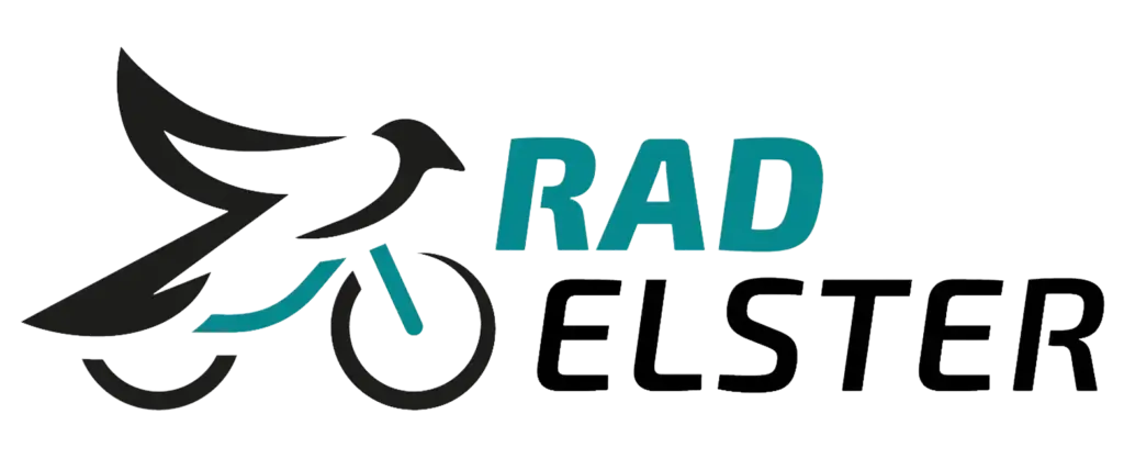 Logo von RAD ELSTER – stilisierter Vogel auf Fahrrad als Markenzeichen des Radladens in Bad Elster